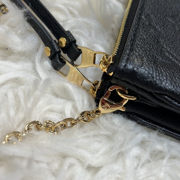 Authentic Louis Vuitton Double Pochette Empriente Noir - Picture 7 of 14